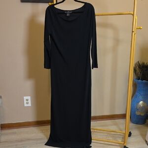 British Khaki Black Long Sleeve Maxi Dress